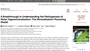 Frontiers Article - A breakthrough in understanding the pathogenesis of molar hypomineralisation: The mineralisation-poisoning model pic